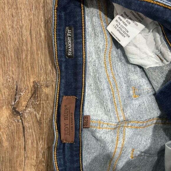 Judy Blue Jeans Womens Straight Fit Stretch Dark Denim Pants Mid Waist 9/29​​ - Picture 3 of 5